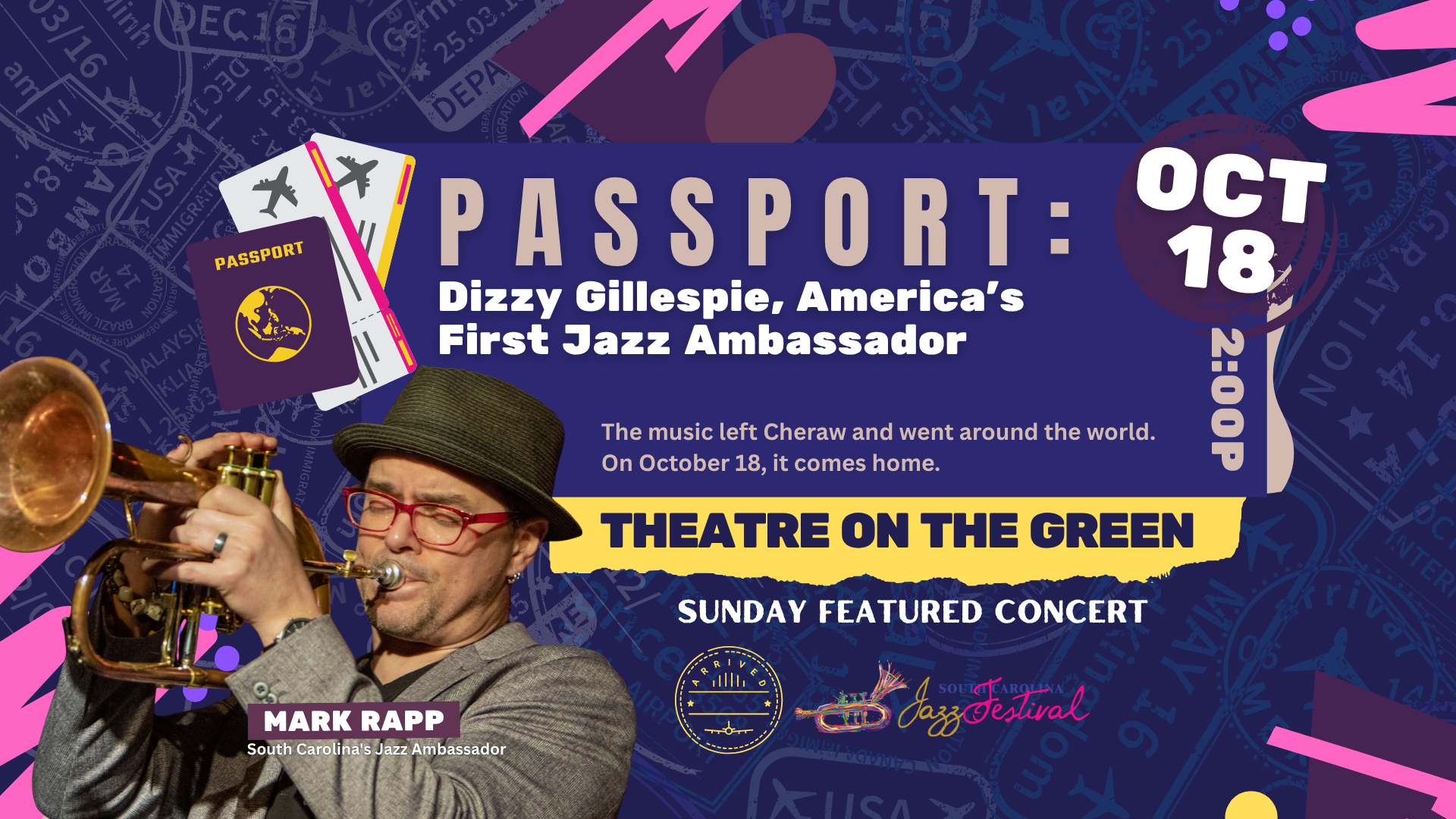 Mark Rapp Passports Sunday October 18 South Carolina Jazz Festival